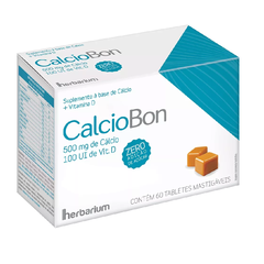 Calciobon 500mg com 60 tabletes mastigáveis - sabor leite