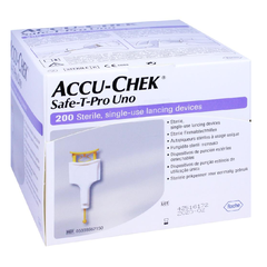 Accu-Chek Safe-T-Pro Uno com 200 LAncetas esterilizadas