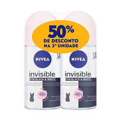 Desodorante Roll On Nivea Invisible Black & White 2 Unidades 50ml