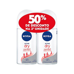 Desodorante Antitranspirante Roll On Nivea Active Dry Comfort 2 Unidades - 50ml Cada