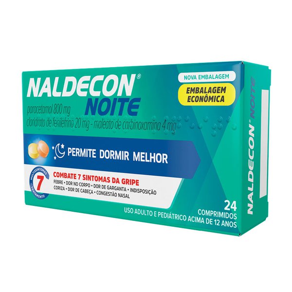 Naldecon Noite 24 Comprimidos | Farmácia Online Drogal