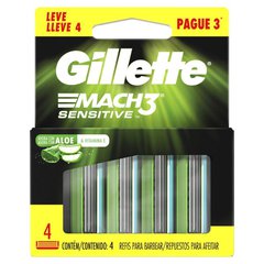 Carga para Barbeador Gillette Mach3 Sensitive 4 Unidades