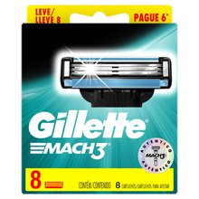 Carga para Aparelho Gillette Mach3 Leve 8 Pague 6