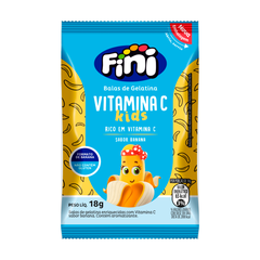 Balas de Gelatina Fini Vitamina C Kids Sabor Banana 18g