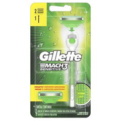Aparelho de Barbear Gillette Mach3 Acqua Sensitive +2 Cargas