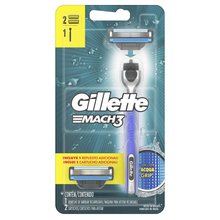 Aparelho de Barbear Gillette Mach3 Acqua Grip com 2 Cargas