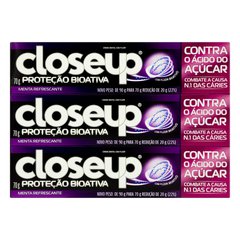 Kit Creme Dental Closeup Proteção Bioativa 70g 3 Unidades