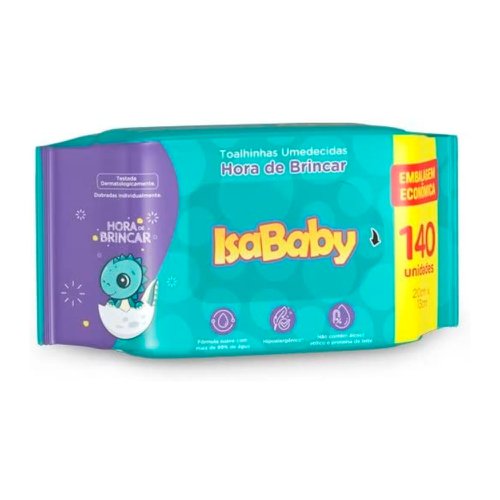 Toalha Umedecida Hora de Brincar Isa Baby 140 Unidades Drogalider
