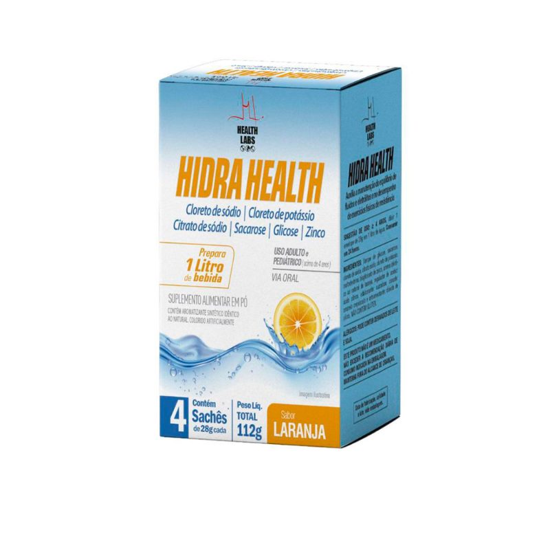 Hidra Health Sabor Laranja 4 Sachês 28g Cada | Drogalider