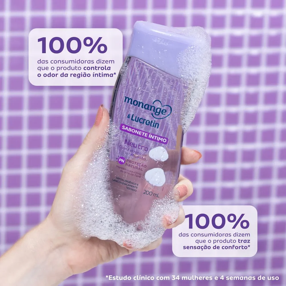 Kit Sabonete Íntimo Monange Lucretin Neutro 2x200ml