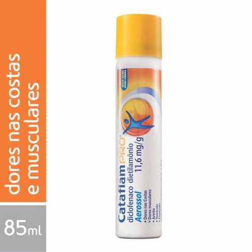 Cataflampro 11,6mg/g, caixa com 1 tubo aerosol com 85mL de solução de uso  dermatológico