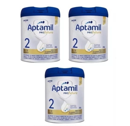Aptamil ProFutura 2 粉ミルク 800g 3缶セット Kit com 3 Unidades de Fórmula Infantil Aptamil Profutura 2 - 6+