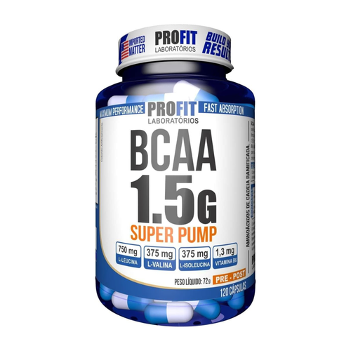 BCAA 1.5G Super Pump Profit frasco com 120 cápsulas