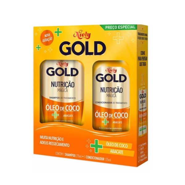 Kit Niely Gold Nutricao Magica Shampoo 275ml+Condicionador 175ml