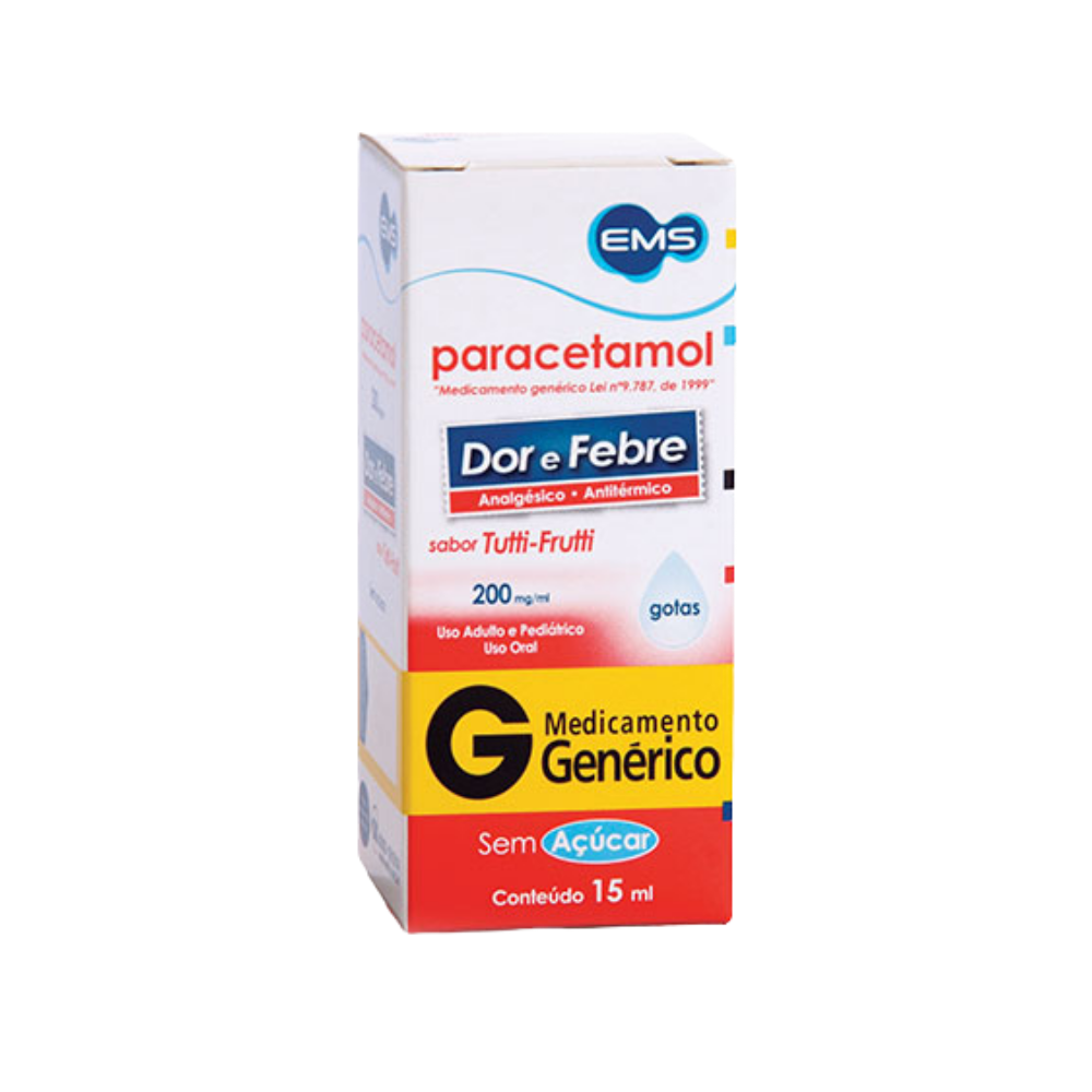 Paracetamol 200mg/ml EMS Sabor TuttiFrutti 15ml