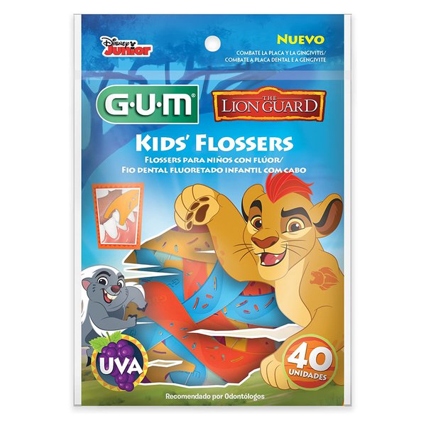 FIO DENTAL GUM COM CABO KIDS’ FLOSSERS UVA THE LION 40DESCONTINUADO
