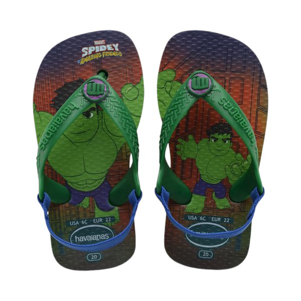 Sandalia Havaianas Baby Marvel Verde Patria 17 18 DrogaVen faz bem