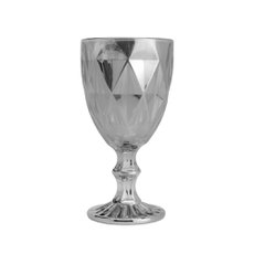 Taça de Água Vidro Diamond Cinza Metalizado 300ml Lyor 7626