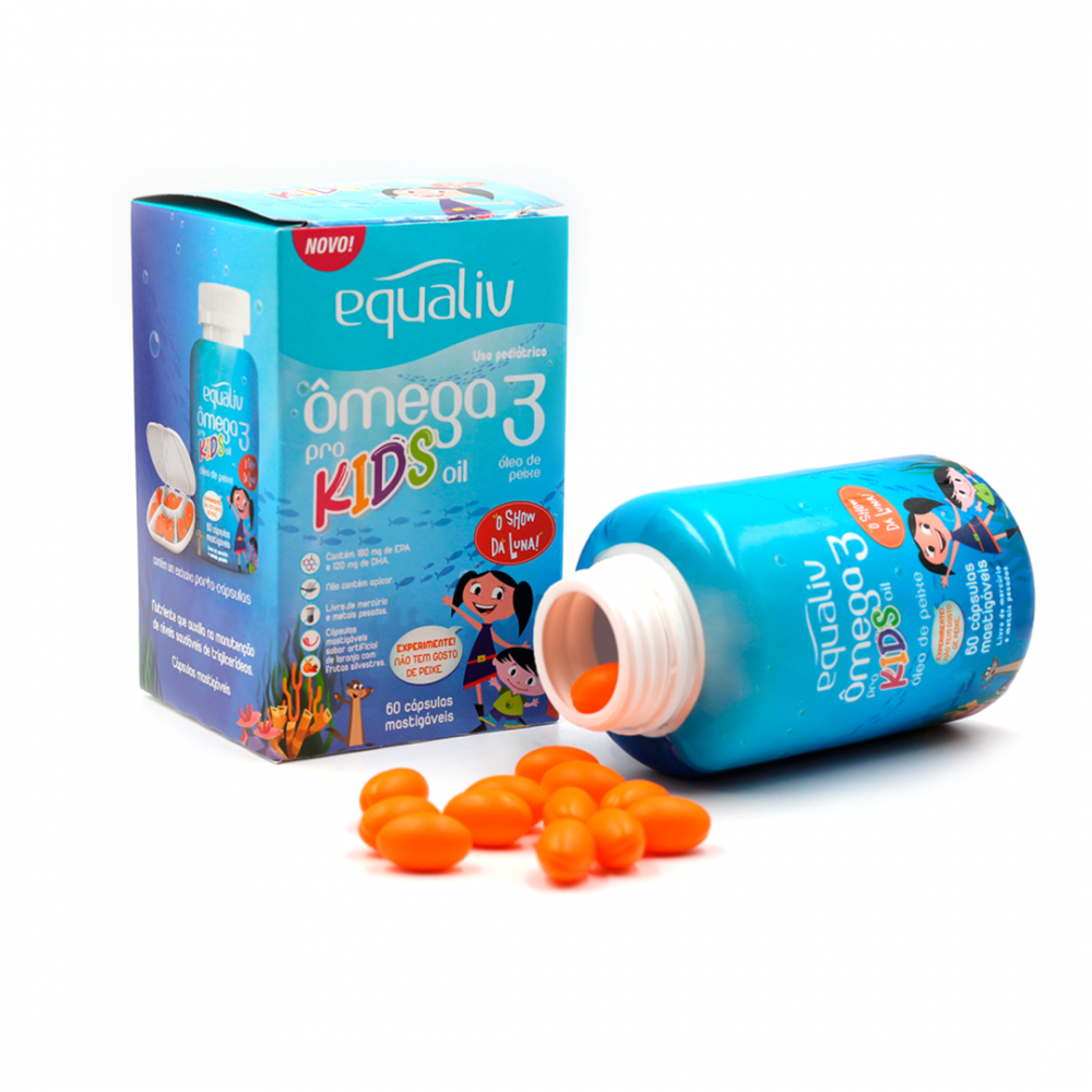 Ômega 3 kids 60 caps Equaliv Equilibra Vida