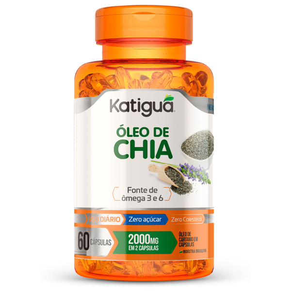 Óleo de Chia 1000mg Zero Açúcar e Zero Colesterol 60 cápsulas – Katiguá