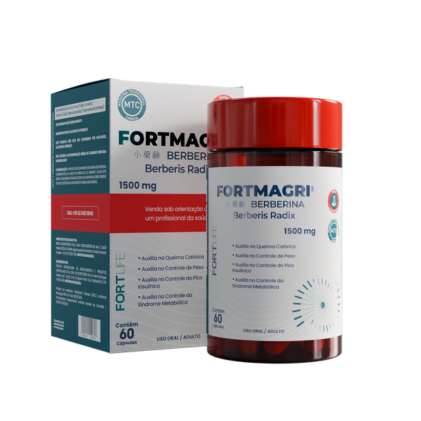 FortMagri Berberina 1500mg + Feno Frego + Morosil + Cromo 60 Cápsulas