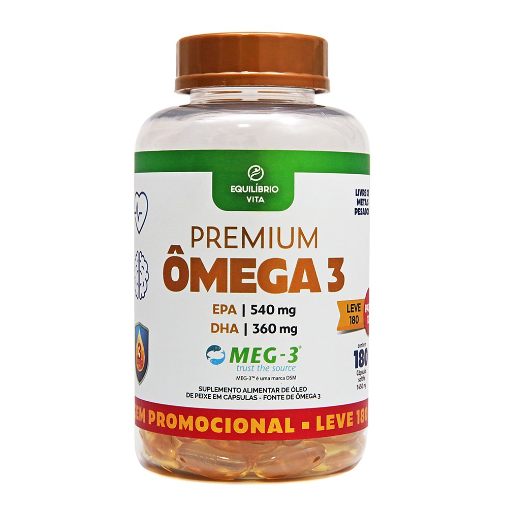 Ômega 3 Equilíbrio Vita 1000mg 180 cápsulas Equilibra Vida