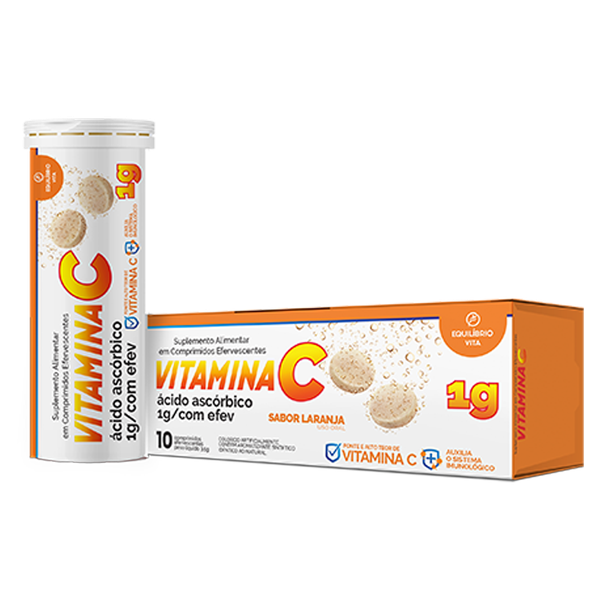 Vitamina C 1g Efervescente 10 Comprimidos Equilibra Vida
