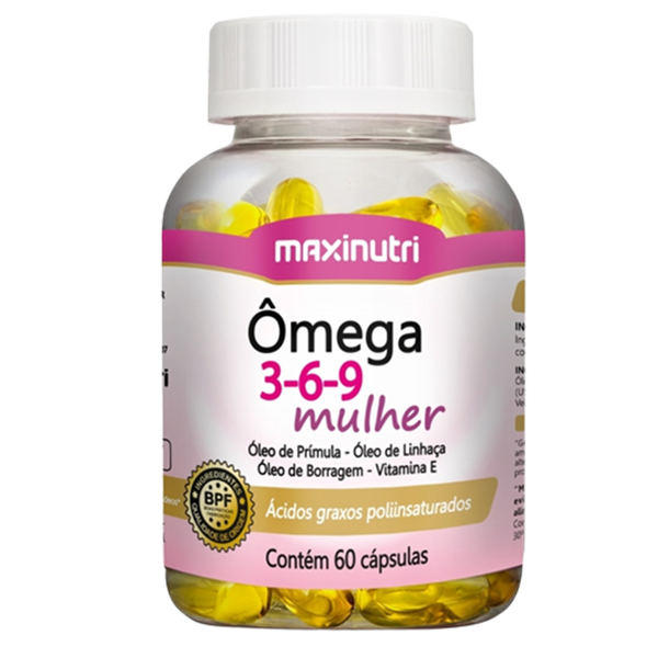 Ômega 369 Mulher 60 Cápsulas Maxinutri Equilibra Vida