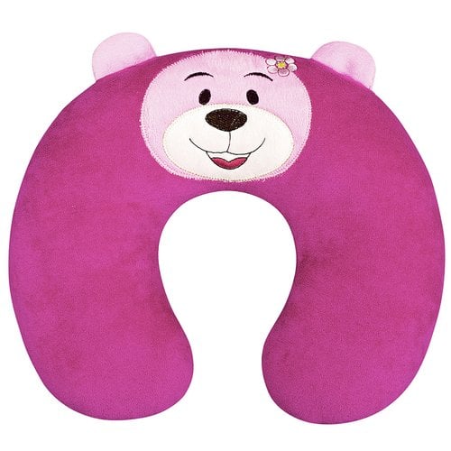 Almofada de Pescoço para Bebê Ursinho Pink Plush