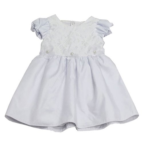 Vestido de Bebê Diamante Branco 02 Peças