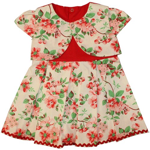 Vestido Infantil Floral Vermelho