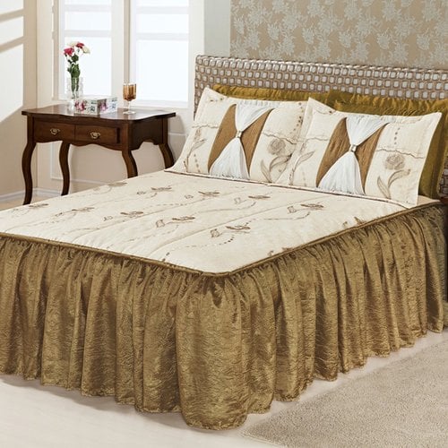 Colcha Cama Casal King Serena Ouro Essencial Enxovais