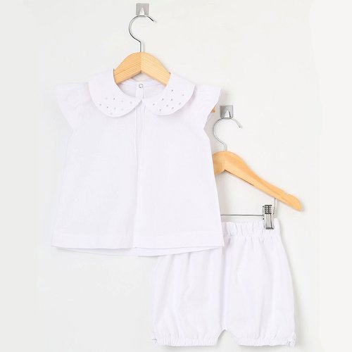 Conjunto Infantil Camisa e Shorts Maria Branco