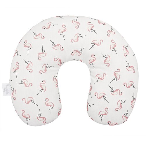 Almofada de Pescoço para Bebê Flamingo Palha