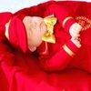 Saída de Maternidade Coroa Luxo Vermelho 3 Peças