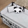 Quarto de Bebê Panda Preto 18 Peças
