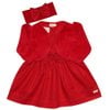 Vestido de Bebê Miss Renda Vermelho 3 Peças