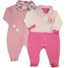 Macacão Longo de Bebê Baby Rosê e Pink 2 Peças