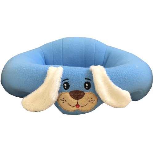 Almofada de Apoio Puff Para Bebê Sentar Cachorro Azul