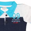 Conjunto Infantil Camiseta Polo Turquesa + Bermuda Jeans
