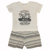 Conjunto de Bebê Camiseta Palha + Shorts Listras