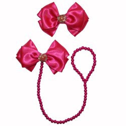 Prendedor de Chupeta Pérola + Presilha de Cabelo Pink