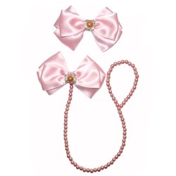 Prendedor de Chupeta Pérola + Presilha de Cabelo Rosa