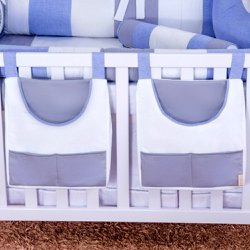 Porta Fraldas Urso Théo Branco e Cinza 2 peças