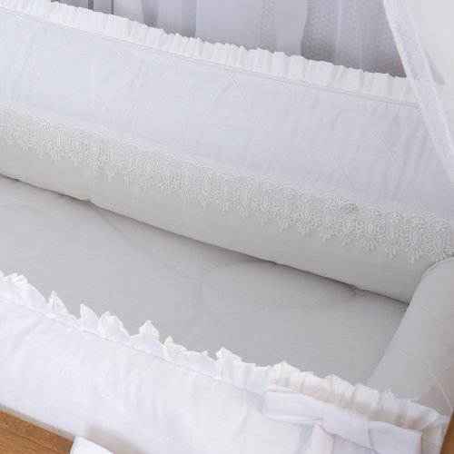 Kit Berço Classic Branco 180 Fios 100% Algodão 8 Peças