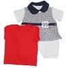 Kit Macacão Curto de Bebê + Camiseta