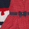 Kit Vestido de Bebê Poá Marinho e Vermelho