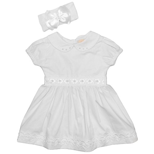 Vestido de Bebê Encanto Branco 2 Peças