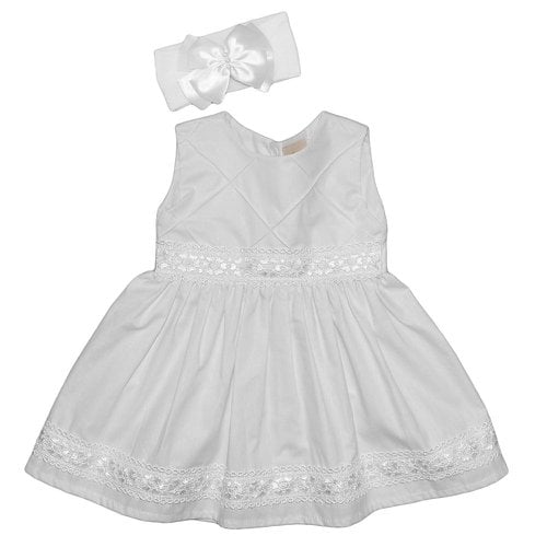 Vestido de Bebê Cherrie Branco 2 Peças