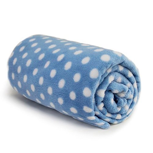 Cobertor de Bebê Poá Azul Microfibra
